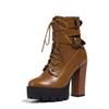 Autumn and Winter Outer Order Fashion High Heel Thick Bottom Large Size Belt Buckle Low Boots