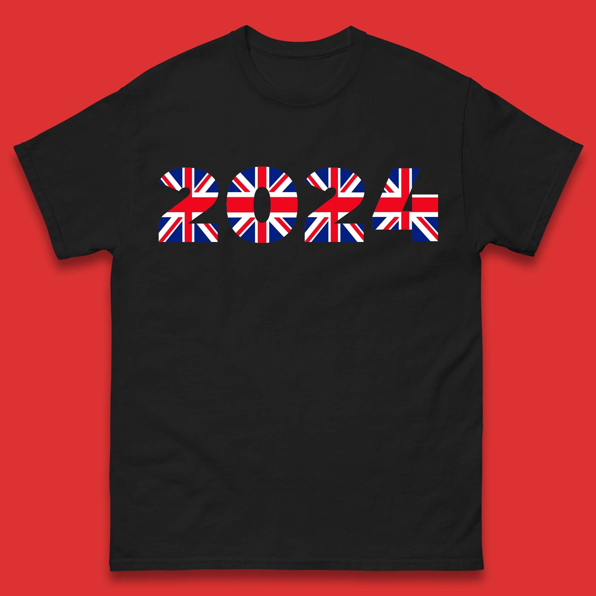 

New Year 2024 UK Flag Mens T-Shirt Womens Tops Tees 4XL