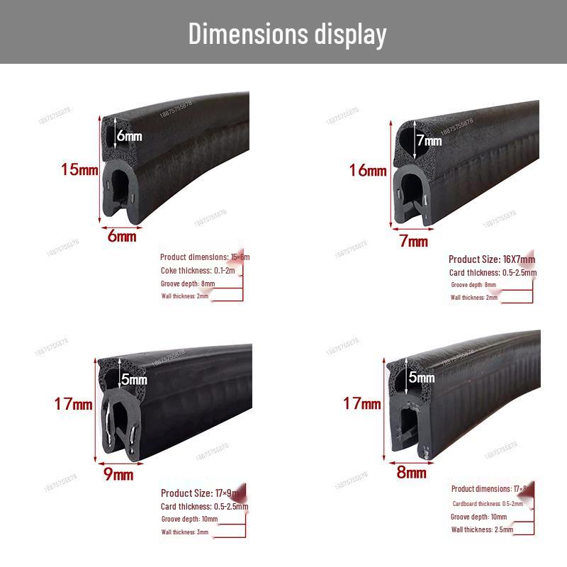 U-Shaped Rubber Seal Strip: Waterproof, Dustproof, Anti-Collision for Cabinets and Car Doors