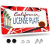 License Plate Frame,Floral Retro Daisys License Plate Frames Decorative Car Tag Frames Aluminum Metal License Plate Holder For US Canada Standard
