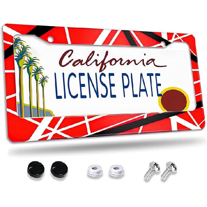 License Plate Frame,Floral Retro Daisys License Plate Frames Decorative Car Tag Frames Aluminum Metal License Plate Holder For US Canada Standard