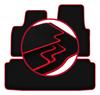 Velours-Fußmatten mit rotem Rand für: Tesla SI Limousine (2012-2016)