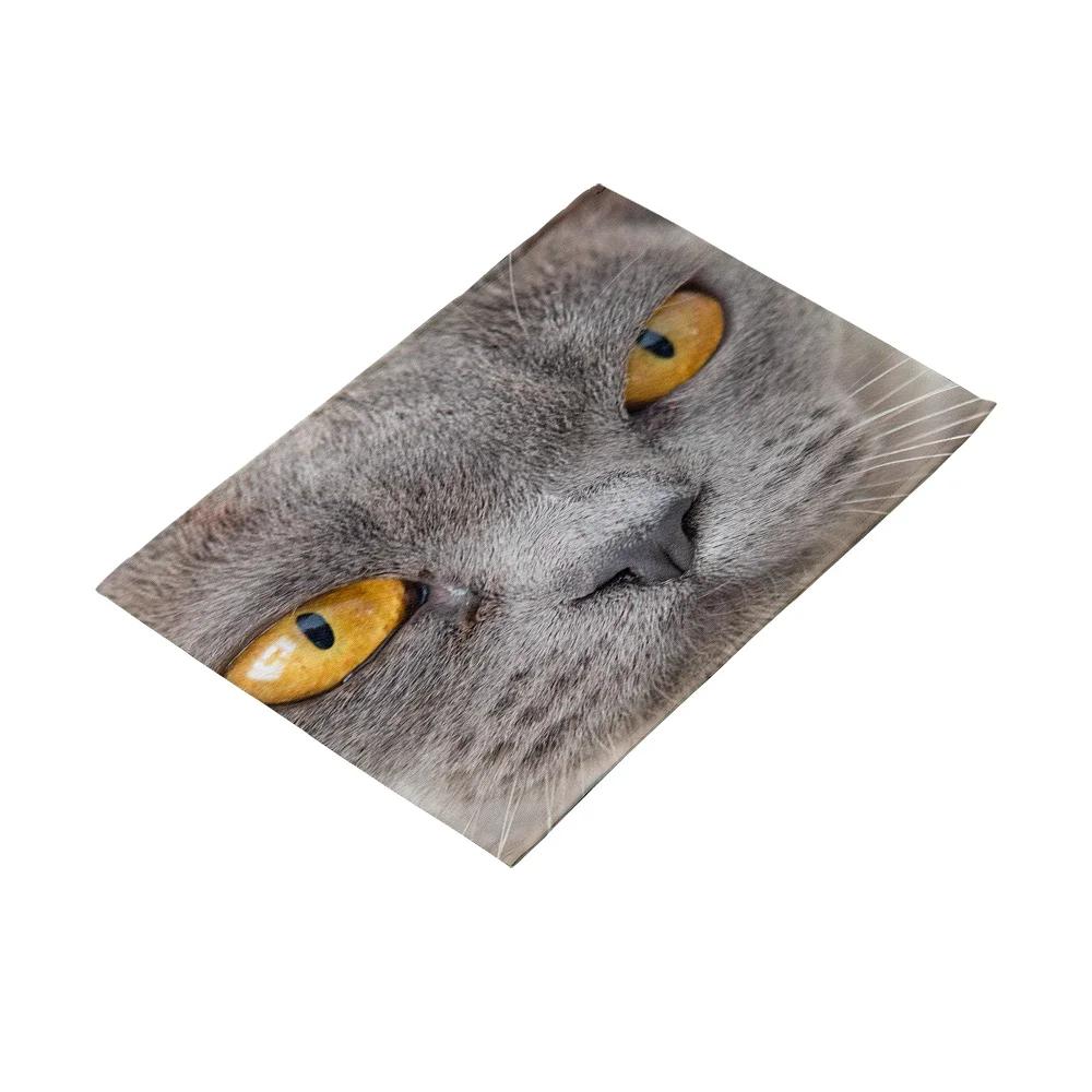Tryckt Söt Kattansikte Bordstablett Halkfri Värmetålig Tvättbar Köksbord Tallrik Skål Underlägg Barnens Duk
