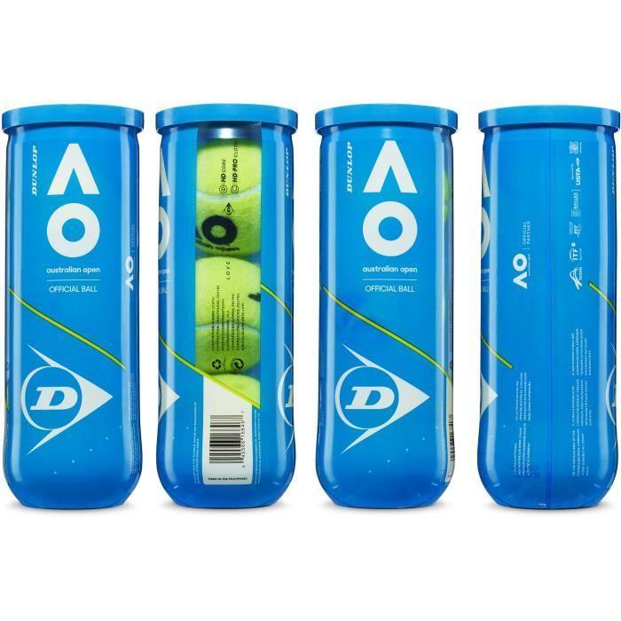 DUNLOP - Balles De Tennis Australian Open - Tube De 3 Balles