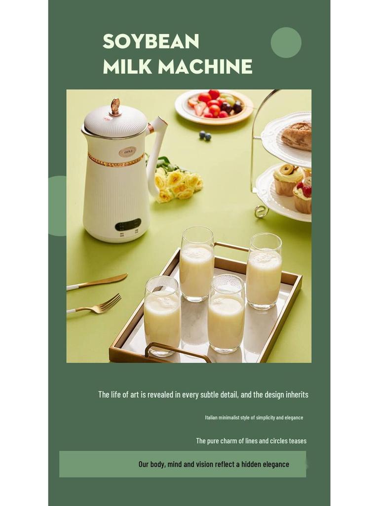 Tragbarer Sojamilchbereiter & Saftpresse mit Doppelspannung - Geräuscharm, Kein Einweichen erforderlich, Multifunktional für Bohnen, Reis, Getreide, Gemüse und Obst.