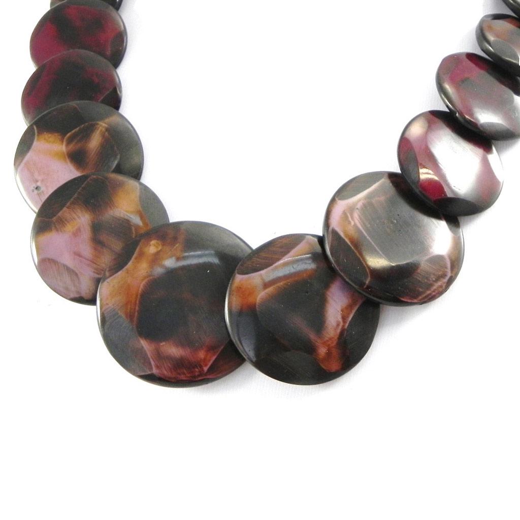 Les Trésors De Lily [H7531] - Collier Créateur 'Kilimanjaro' marron rouge - 50 cm- 35 mm