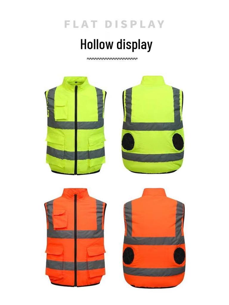 Unisex Summer Reflective Vest with Fan - Heatstroke Prevention & Cooling Function