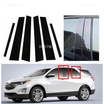 Fit For Chevy Equinox 2018 Glossy Black Silvery Pillar Posts Window Door Trim Sticker Chrome Plated
