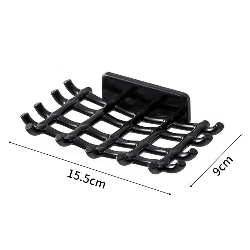 

Креативная настенная полка для мыла с дренажным механизмом, бытовая мыльница без отверстий для ванной комнаты, принадлежности для хранения на кухне и в ванной чёрный