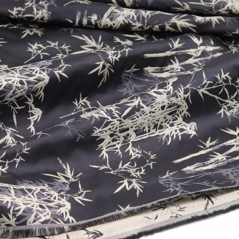 Chinese-style Bamboo Satin Double-sided Jacquard Fabric for DIY Hanfu Tang Costume Jackets Vests Skirts