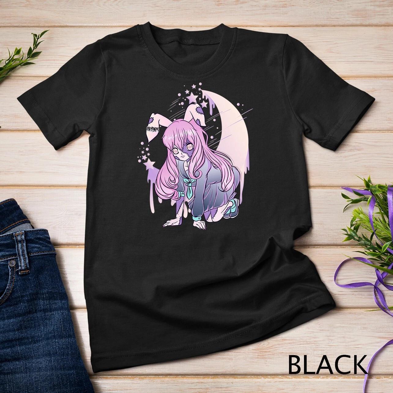 Pastel Goth Half Moon Anime Girl Unisex T-shirt 1 XL