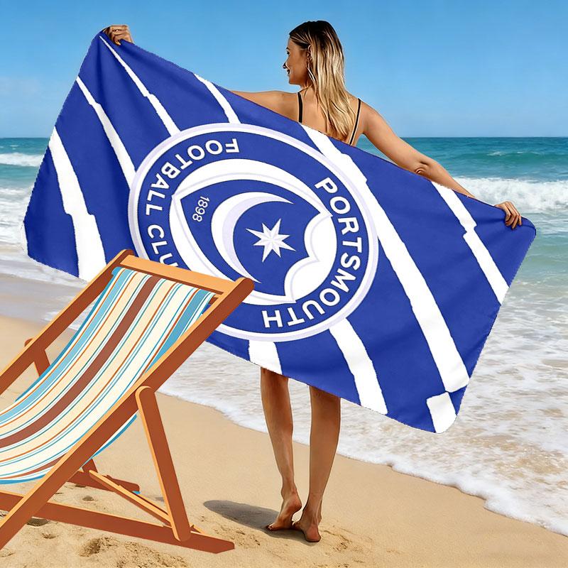 Portsmouth Logo Beach Towel, Large Soft Quick Dry Towel for Beach Camping Swimming