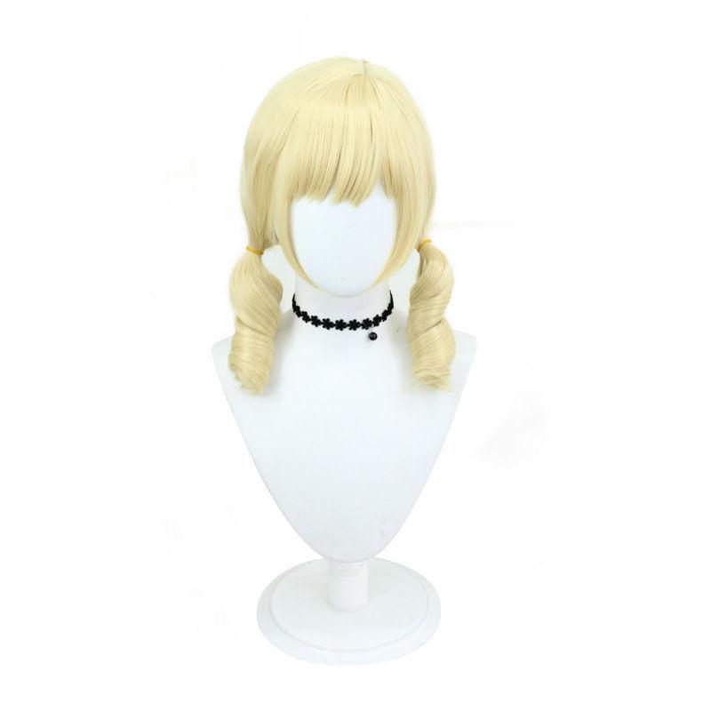 European American Magical Girl Small Round Beautiful Cosplay Wig Light Yellow Curly Hair Simulation Big Scalp Anime