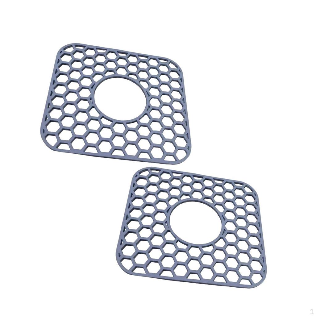 Silicone Sink Mat Non Slip Feet Cover Tableware Drainer Protector Draining Board for