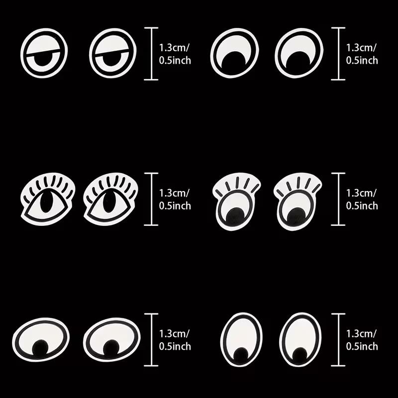 1000pcs/roll Self-Adhesive Eye Stickers Mini Eye Shaped Sticker For DIY Crafts, Party Decorations Home Decor School Supplies