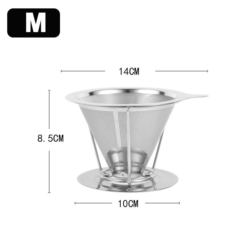 Stainless Steel Coffee Filtration 800 Mesh Coffee Dripper With Holder Coffees Drip Mesh Kitchen Coffee Strainer Coffee Accessories