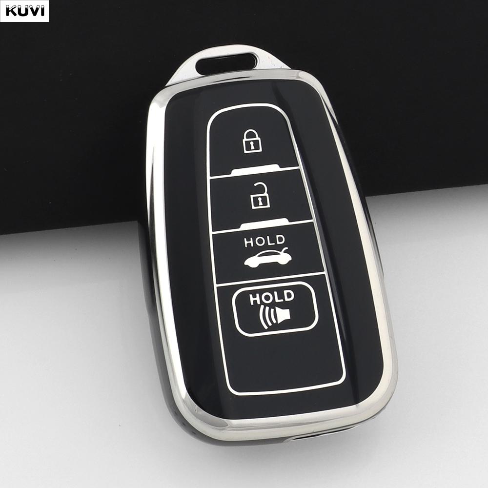 TPU Car Key Case Cover Shell For 4 Button Toyota Prius Camry Corolla CHR C-HR RAV4 Land Cruiser Prado Fob Keychain Accessories