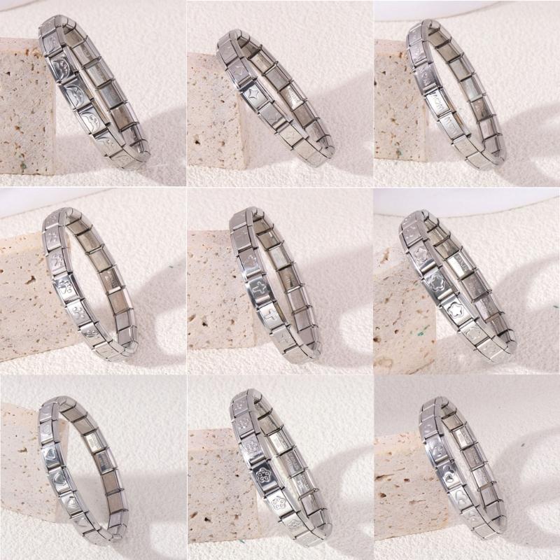 Versatile Italian Charm Pendant Sturdy Stainless Steel Link Craft Supplies Portable for Unique Bracelet Creation