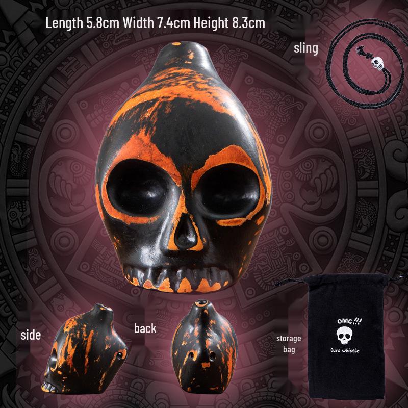 

Aztec Death Whistle - Terracotta Halloween Prank Gift, Horror Craft Toy чорний/помаранчевий