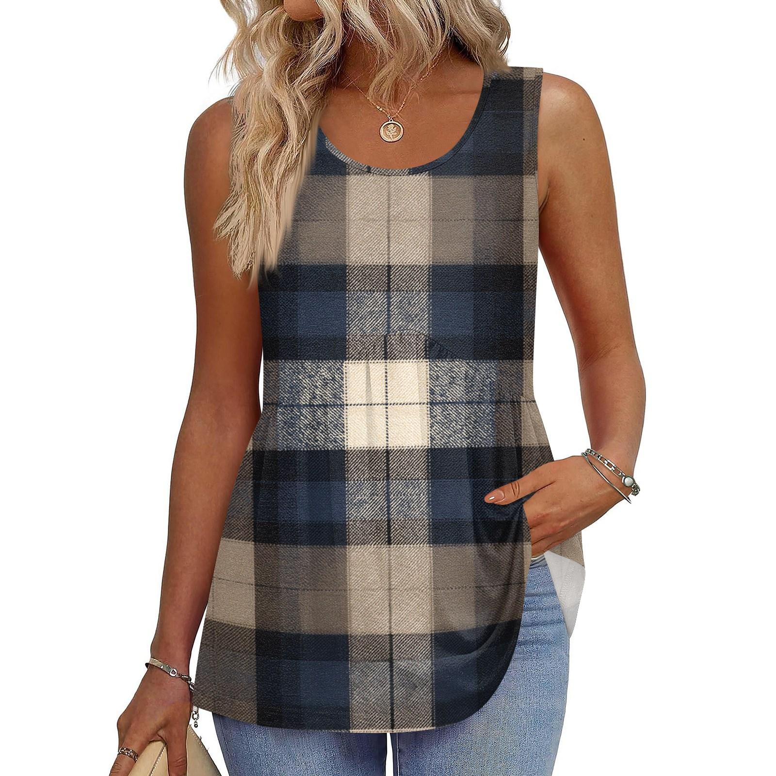 

Square Collar Tank Top Women Print Tank Tee Casual Loose Fit Sleeveless Shirt XXL