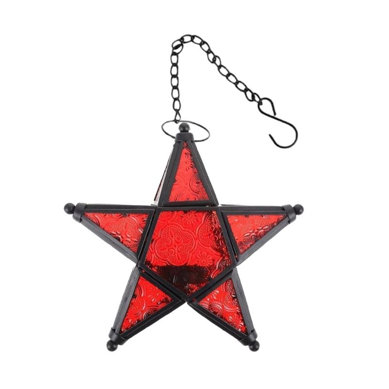 Iron Hanging Candle Holders Art Design Star Shape for Home Decors Sturdy Metal Texture Ideal for Living Room Study