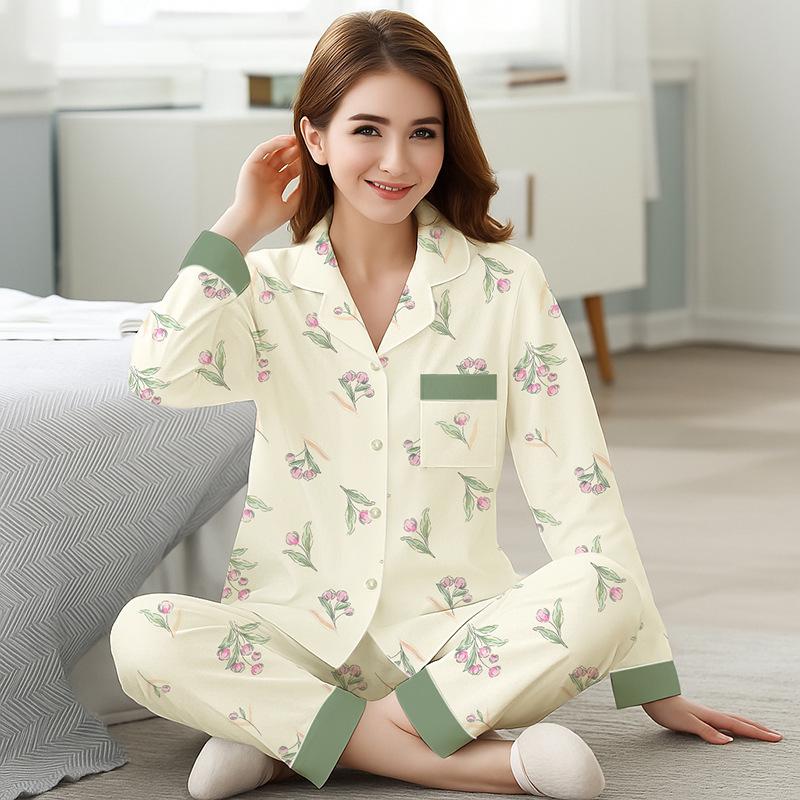 Autumn Women's Cute Rabbit Long Sleeve Pajamas - Light Luxury Two-Piece Set