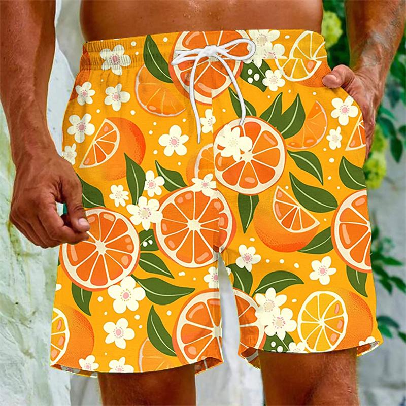 Cartoon Fruits Graphic Swim Trunks For Summer Party Holiday Beach Shorts Kids 3d Printed Plants Quick Dry Swimming Shorts