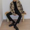 Autumn Men's Korean Trend Loose Knit Cardigan Sweater