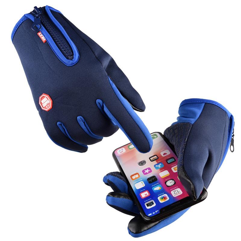 Autumn and Winter Warm Gloves for Men and Women Plus Velvet Sports Cycling Gloves for Outdoor Riding Cold-proof Full Finger Touch Screen Gloves