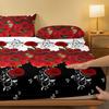 1 Simple Modern Plant Flower Butterfly Printed Matte Fitted Sheet, Bedroom Printed Bed Cover, Bedding (Excluding Pillowcases)