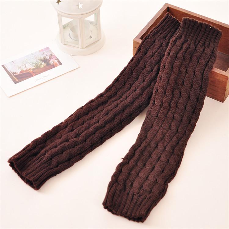 Wool Cashmere Women Leg Warmers Autumn Winter Warm Knitted Foot Cover Knee Socks Lolita Girls Solid Color Leg Warmer Stockings