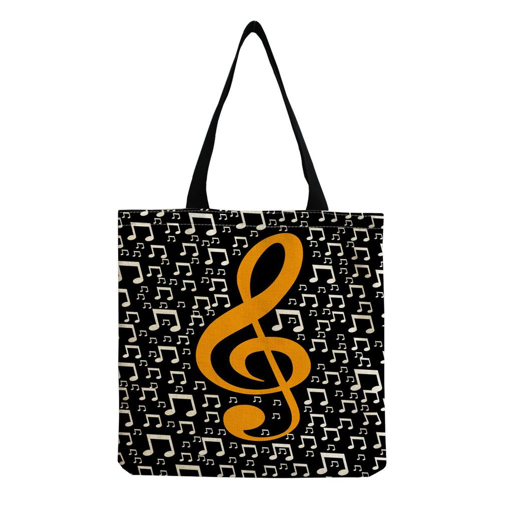 Sac Cabas Vintage en Lin pour Femme - Grande Capacité Sac à Bandoulière Imprimé Piano pour Usage Quotidien & Courses KTB