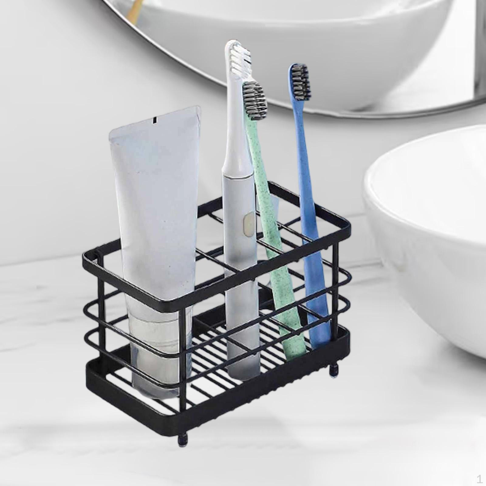 

Держатель для зубных щеток и расчесок на столешницу в ванной, органайзер для электрических щеток чёрный