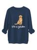 Stylish Cozy Thick Warm Plush Hoodie with Round Neck and Long Sleeves