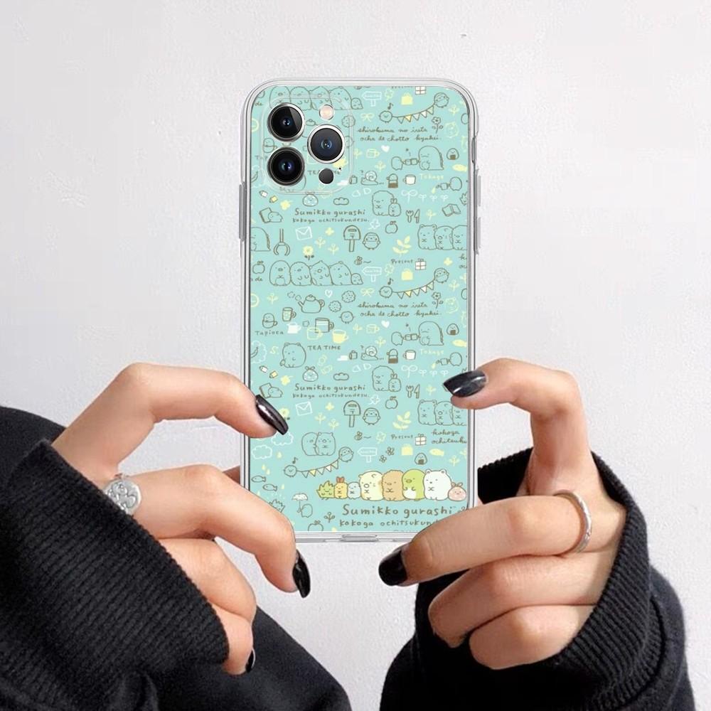 Cartoon Sumikko Gurashi  Phone Case For iPhone 15 14 13 12 11 Pro Max XS X XR SE 2020 6 7 8 Plus Mini Protective Shell