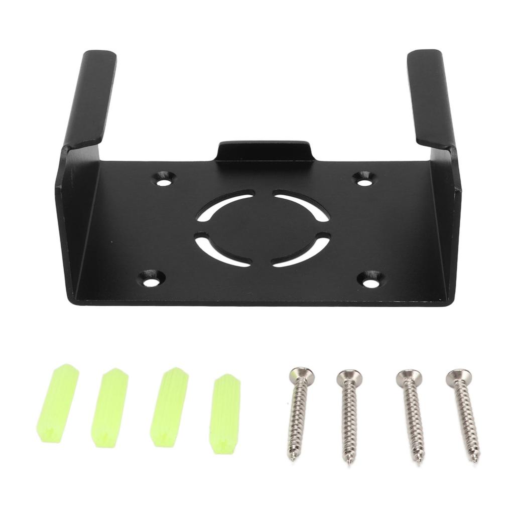 Set Top Box Mount Aluminum Alloy Rust Proof Screw Fixing Wall Bracket for IOS TV Black