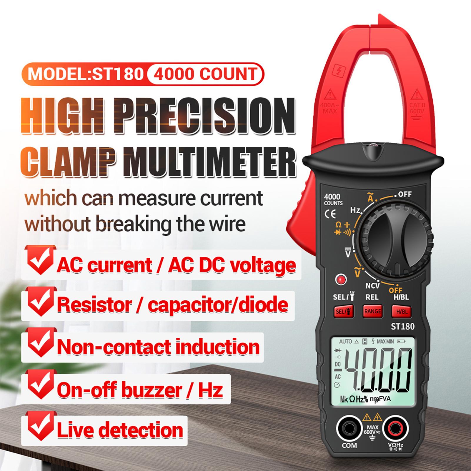 

4000 Counts Digital Clamp Meter Multimeter Clamp Multimeter Voltmeter Ammeter AC DC Voltage AC Current Meter NCV Tester червоний