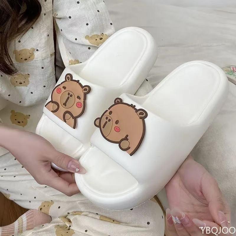 Fashion Summer New Beach Slipper Outdoors Nonslip Couple Shoes Cute Capybara Design slipper Men Women Thick Sole Slippers Zapatos 2025