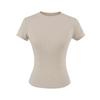 Crew Neck Short-sleeved T-shirt Women's Summer New American Spice Girl Style Basic Solid Color Slim Top