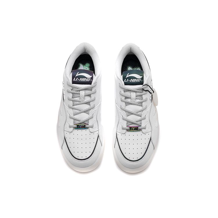 Li Ning 937 Deluxe Low Fog City Trend Shock Absorption Anti-Slip Wear-Resistant Low-Top Retro Basketball Shoes Men sneaker White Black AGBR099-2