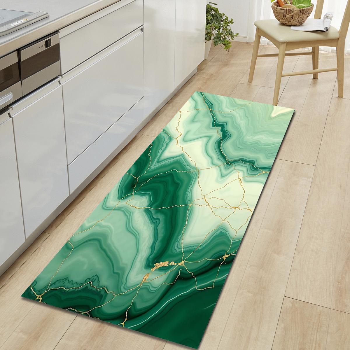 

1 шт., напольный коврик с мраморным узором, современный кухонный полиэстеровый ковер, нескользящий, цветной, для дома, ванной комнаты, спальни, гостиной, декора 40*60cm