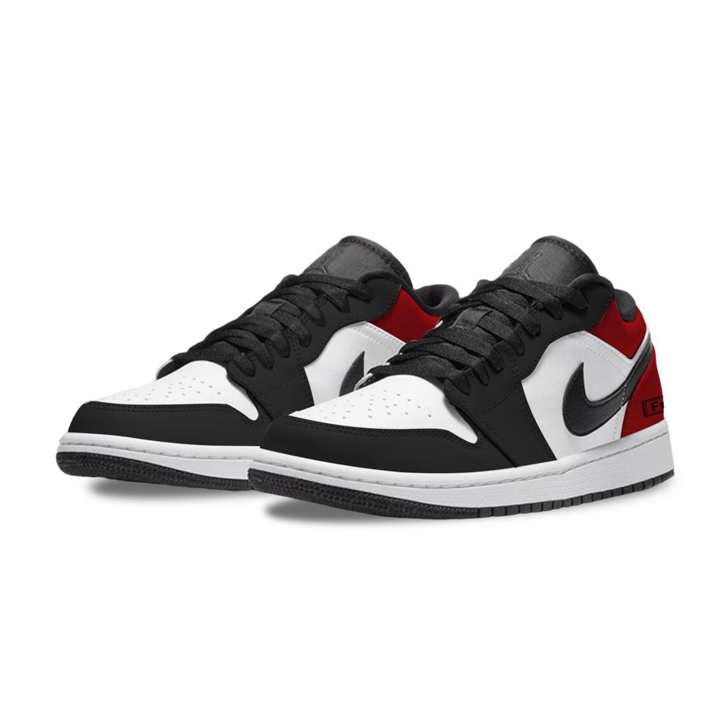 Jordan Air Jordan 1 Chicago Abrasion Resistant Abrasion Resistant Low top Vintage Basketball Shoes Unisex Black Red 553558-165(Team701-F)