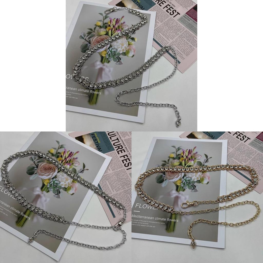 Metal Chain Waist Belt With Water Embellishment For Women And Summer Fashion