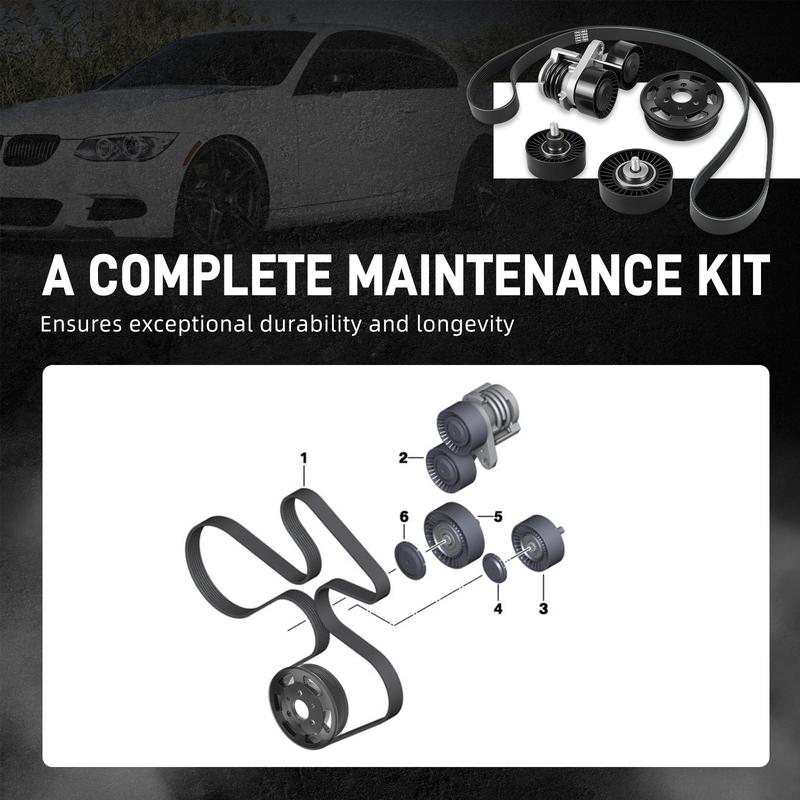 For BMW N55 Drive Belt Pulley Tensioner Kit & Power Steering Pulley, for BMW E90 E92 E93 E91 335i 335xi E82 E88 135i 2010-2013
