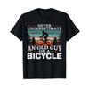 Never Underestimate An Old Unisex On A Bicycle For Cycling T Shirt Vintage Washed Top For Everyday Wear Soft Designer Clothes
