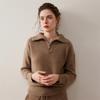 Women's Cashmere Lapel Knitwear: Autumn/Winter Half-Zip Loose Pullover, Versatile Lazy Style Top.