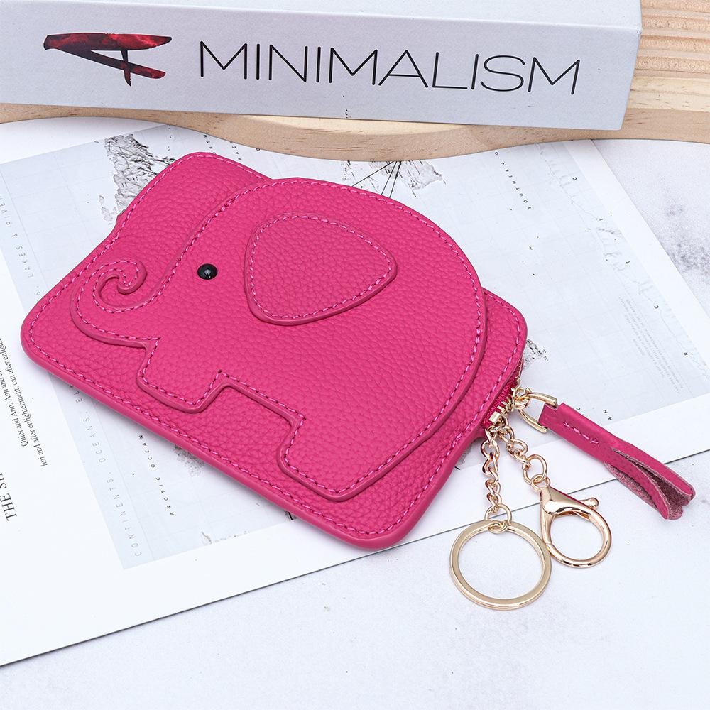 Animal Elephant Shape Coin Purse with Hanging buckle Fashion Women Genuine Leather Chic Clutch Coin Organizer for Girls