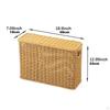Imitation Rattan Basket Decorative Multifunction with Lid Hand Woven Sundries Container for