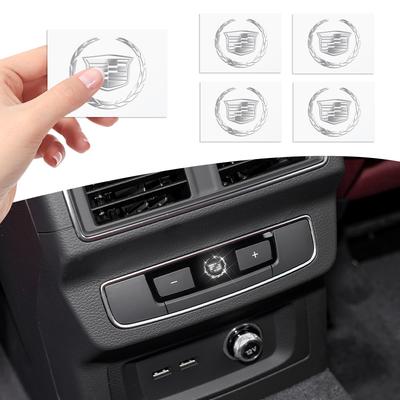 Metalowe naklejki dekoracyjne 3D do wnętrza samochodu, emblematy, akcesoria samochodowe do Escalade CTS ATS SRX STS XT5 XT4 XT6 XTS CT4