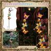 Solar Powered Outdoor Garden Stake Light with Butterfly and Flower Decorations Metal Frame Durable Weather Resistant Landscape Lighting